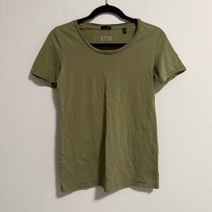 ATM Anthony Thomas Melillo Green Scoop Neck Tee Shirt XS